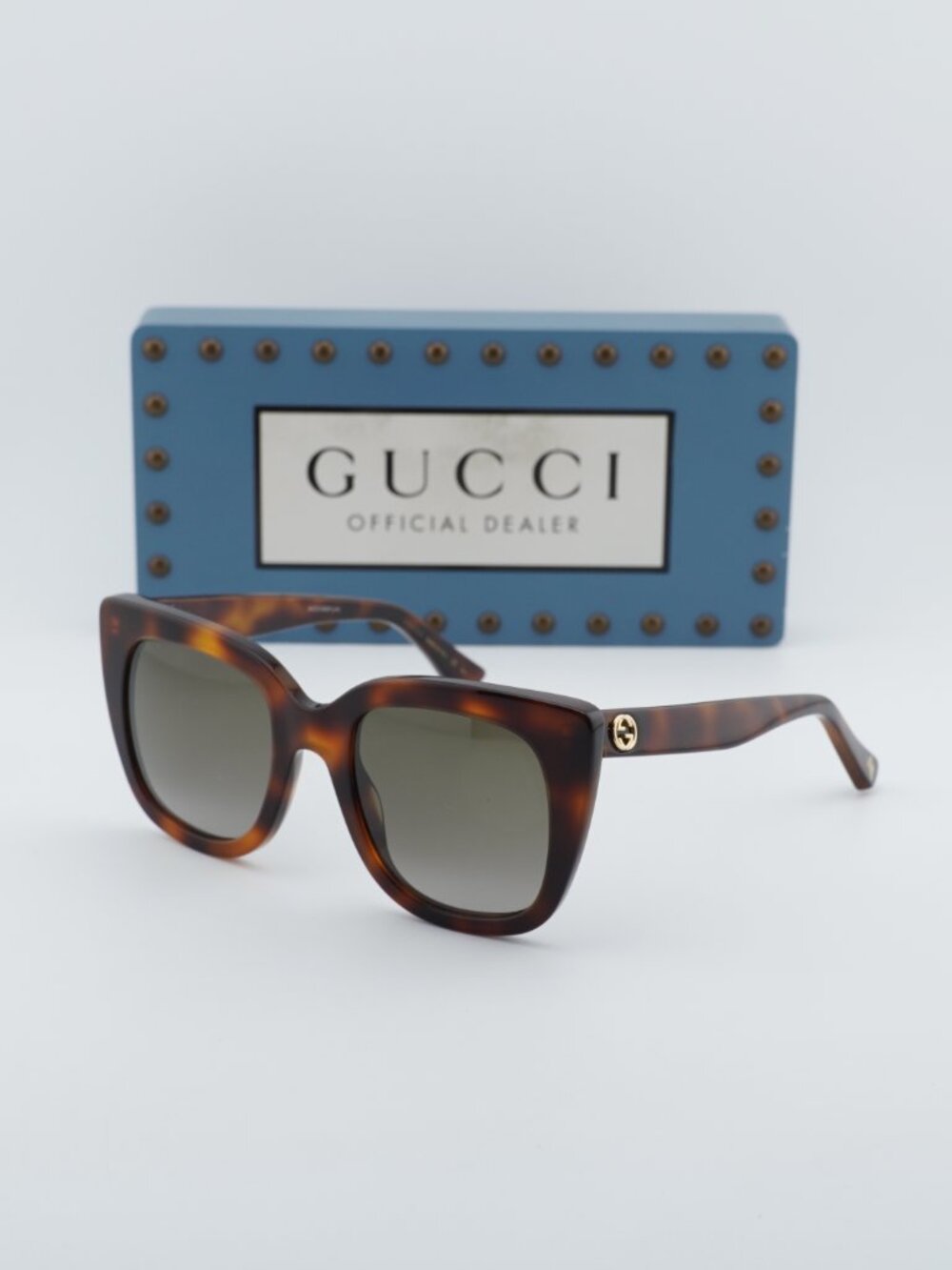Gucci GG0163S 002 Women Square Sunglasses - Havana / Brown - Picture 7 of 11